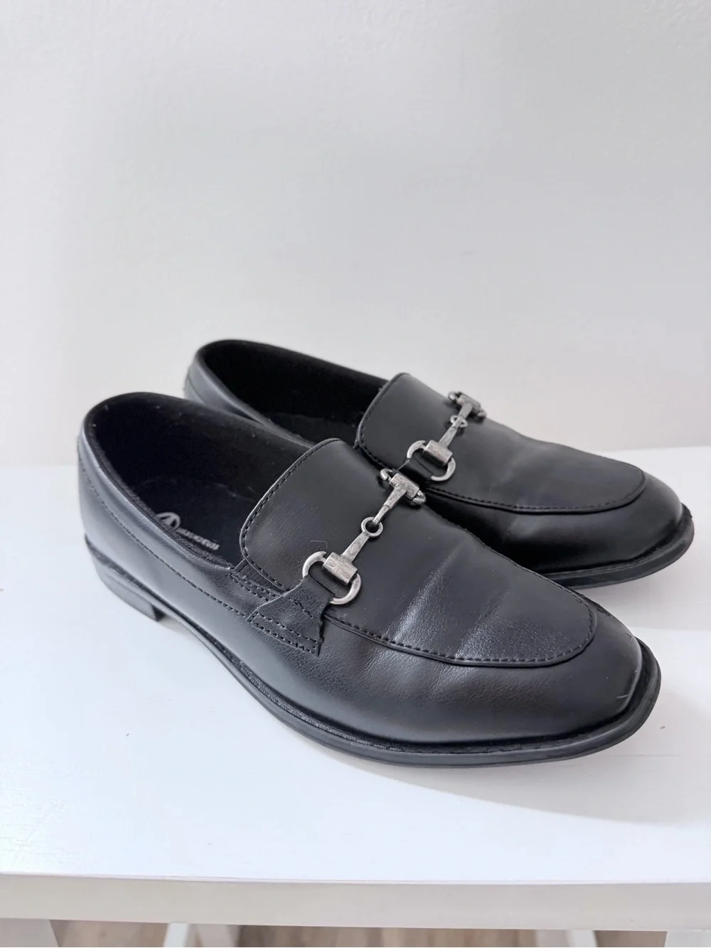 Boys Size 3 Black Horsebit Loafers Slip On Dress Shoes Formal School Church